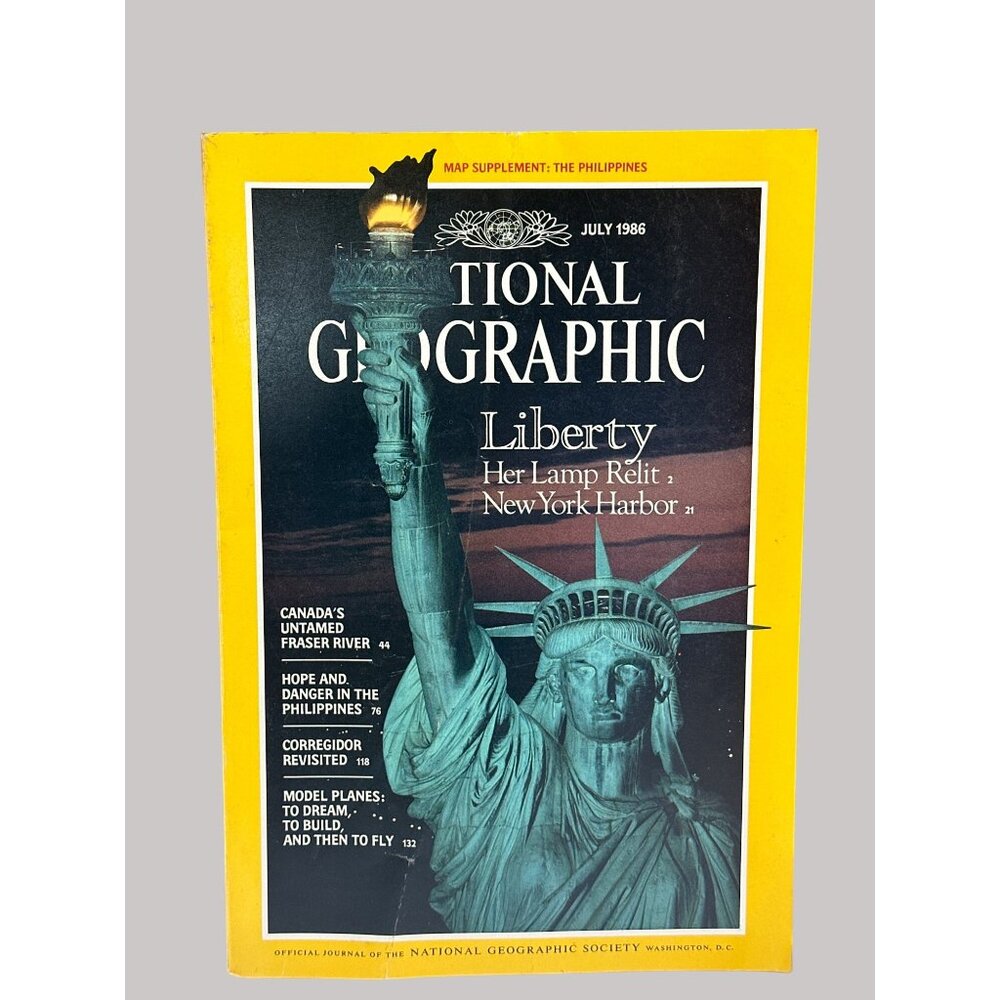 National Geographic July 1986 Liberty Her Lamp Relit New York Harbor